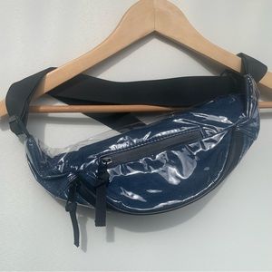 UO plastic coated denim Fanny pack